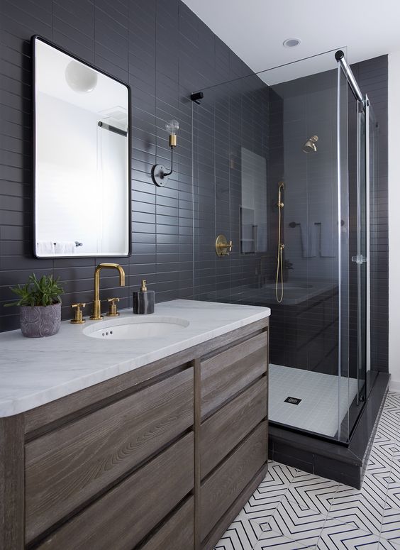 25 Chic And Stylish Bathrooms With Black Walls - DigsDigs