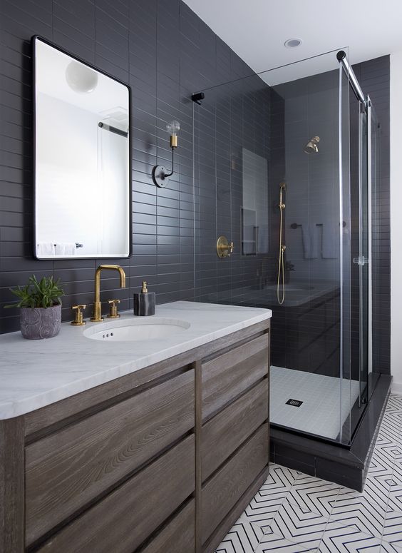 25 Chic And Stylish Bathrooms  With Black Walls DigsDigs