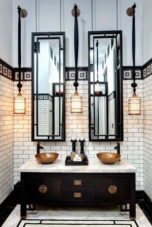 3 tips and 23 examples to create an art deco bathroom - digsdigs