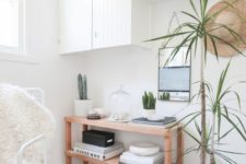 21 a narrow console table is a great idea for storage in an awkward nook, it fits perfectly