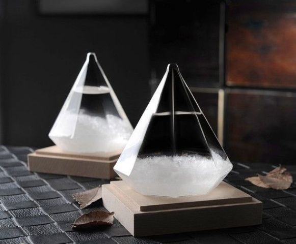 diamond shape weather forecast bottle storm glass barometer