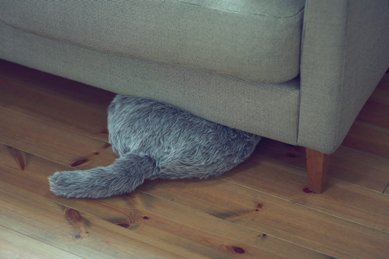 The pillow looks like a pillow with a tail, which really moves and gives you a feeling of a real kitty
