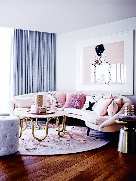 a cute space done with pink, blush and lilac shades for a girlish feel