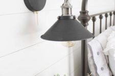 17 industrial sconce lighting in stainless steel and matte black for a farmhouse space