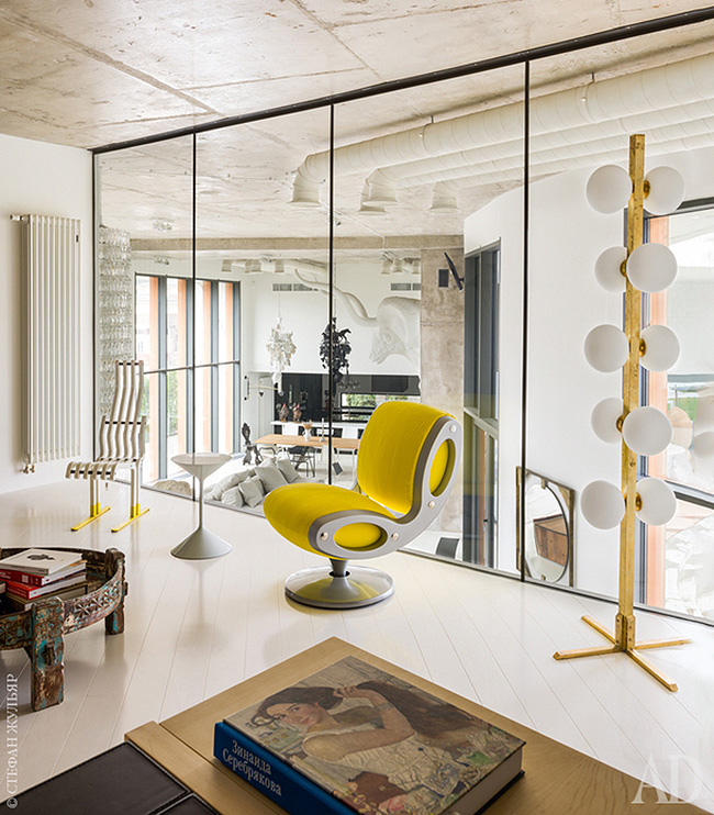 Not only bold artworks can be found here but also unique furniture from different countries