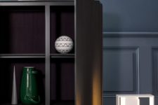 dark sideboard with rounded corners