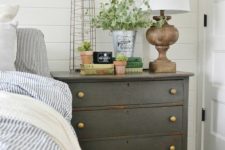 03 a rustic grey dresser to add a cozy feel and give you mcuh storage space