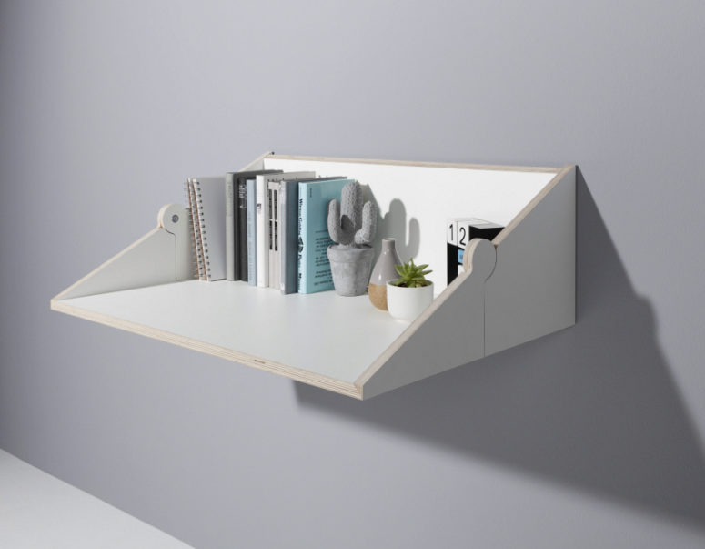 You can extend the shelf into a desk anytime you need, very comfortable and functional