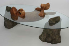 glass animal coffee table