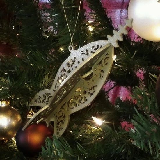 an aether rocket Christmas ornament is great for steampunk tree decor