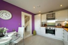 07 add a trendy feel to your kitchen making a violet statement wall