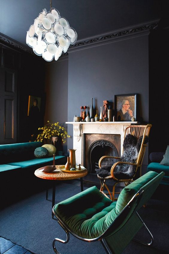 black walls look refined but if you make them white, you'll visually expand the borders