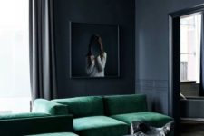 15 two mistakes in one room, black walls and a too large sofa steal the whole space