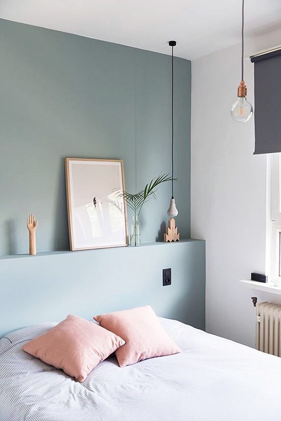 make an accent wall in a pastel shade, it will add color though won't make the space too small