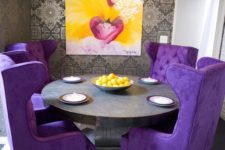 21 chic violet upholstered chairs to make your dining area unique