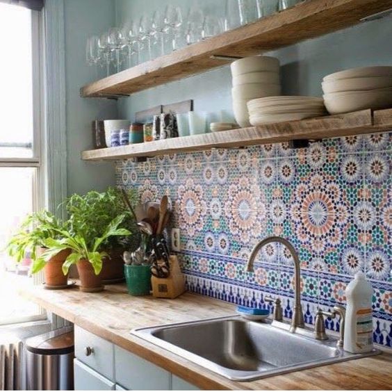colorful mosaic tiles for a relaxed feel in the kitchen