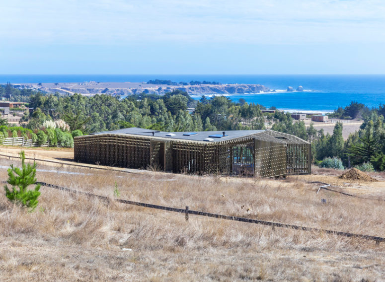 The house got a shell to protect it from the wind, which is very strong here and to create some very private outer spaces The house got a shell to protect it from the wind, which is very strong here and to create some very private outer spaces