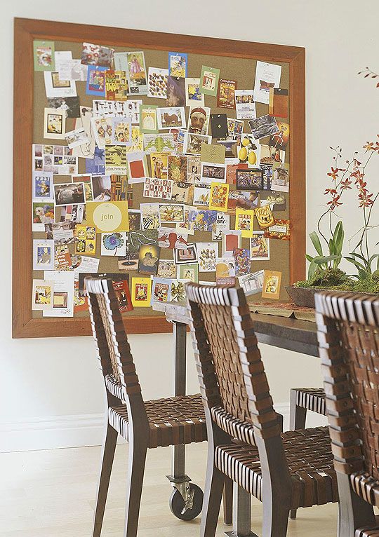 a large cork pinboard with a frame for creating your own inspirational board