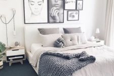 04 a gorgeous gallery wall in black and white with a girlish feel