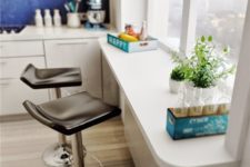 04 a modern windowsill bar with leather stools and a nice view to enjoy
