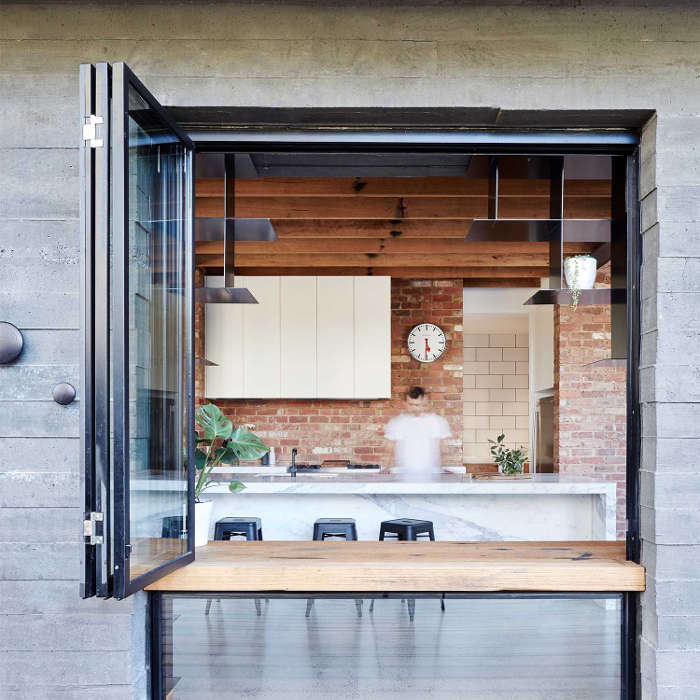 There's a pass through window that is perfect for indoor-outdoor living