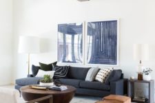 06 a duo of geometric artworks match the sofa and adds interest