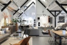 25 to make the ceiling stand out, make some black beams, hang lamps and built-in shelves
