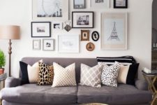 27 travel-inspired gallery wall with different frames and sizes of them