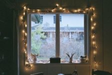 03 highlighting the window with string lights is a cute and chic idea to add more light inside
