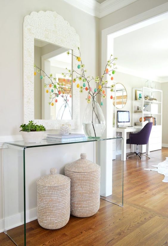 25 Fresh Spring Console Table Decor Ideas Digsdigs Fresh Spring Console Table Decor Ideas, Planters Console Table