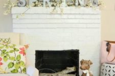 16 SPRING metal letters and faux blooming branches for a cute fresh feel and a long-lasting look