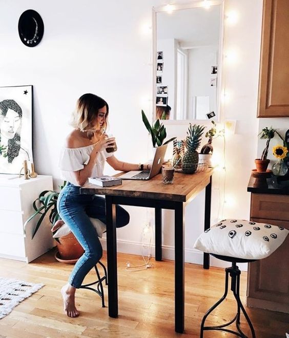 25 Ideas To Use String Lights In Home Offices DigsDigs