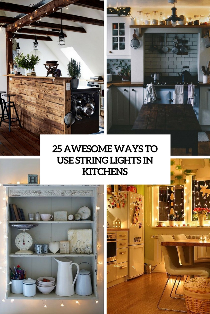 awesome ways to use string lights in kitchens cover