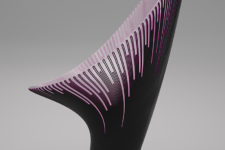 01 Bow Chair is a unique and bold piece in the shades of purple with a gorgeous statement design
