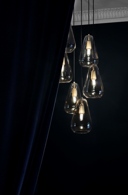 lamps for modern interiors The pendants are made of metal and hand-blown glass, which is a classic combo that can fit any modern space