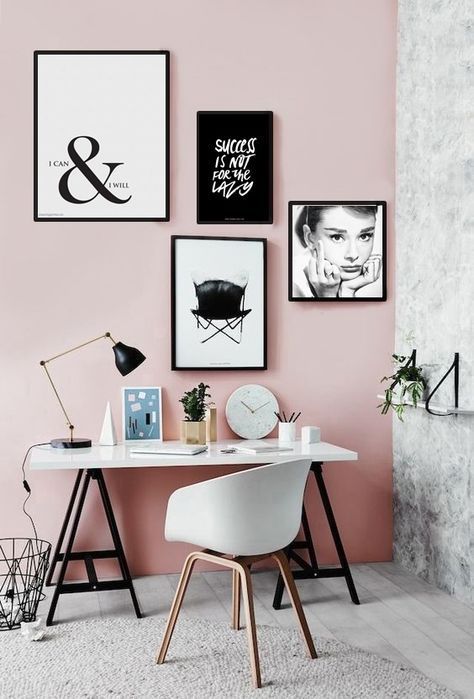 25 Cool Ways To Decorate Home Office Walls Digsdigs - Wall Art Ideas For Home Office