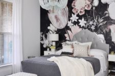 07 moody realistic floral wallpaper is a timeless solution, which always looks elegant