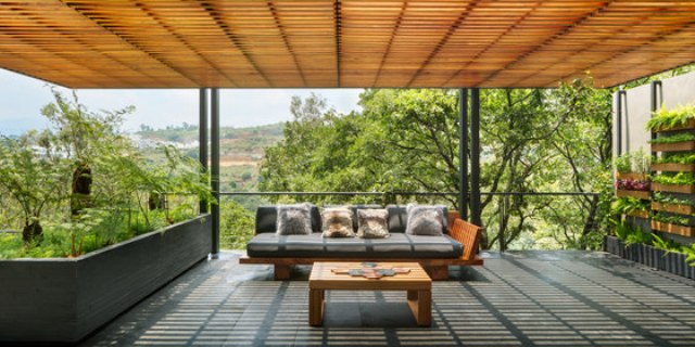 japandi inspired decor The furniture is contemporary, with a Japandi feel, and there are lots of vertical gardens to make the spaces greener
