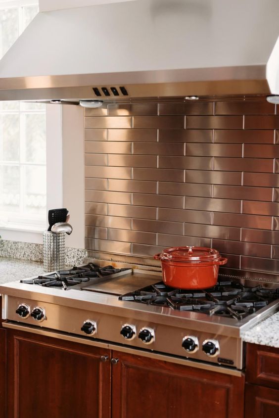 25 Trendy Metal  Kitchen Backsplashes To Try DigsDigs