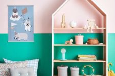 19 an unusual and bold combo of emerald and pink is a fun idea for a kids’ space