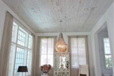 20 a whitewashed shabby chic ceiling for a coastal living room