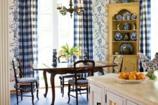 22 blue and white buffalo check curtains look not that contrasting but still very chic and cozy