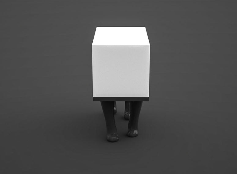 The Kafka lighting piece looks like a cat stuck in a white box and this is a cool touch of feline insanity for cat fans The Kafka lighting piece looks like a cat stuck in a white box and this is a cool touch of feline insanity for cat fans