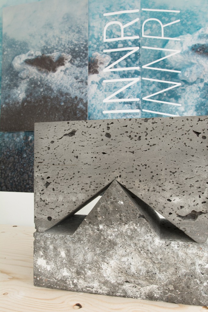 The piece is made of basalt stones of Iceland and is infiltrated with the help of waters of the Blue Lagoon The piece is made of basalt stones of Iceland and is infiltrated with the help of waters of the Blue Lagoon