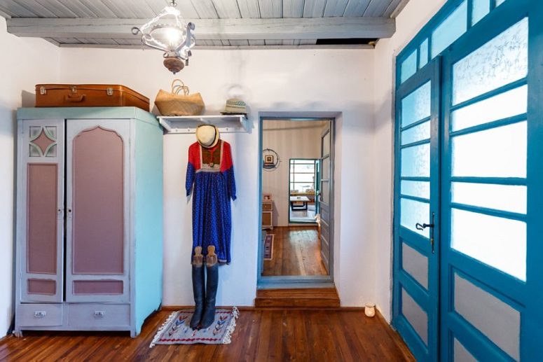 cute restored wardrobe Some furniture was restored like this wardrobe, and the owner added some colorful touches to it