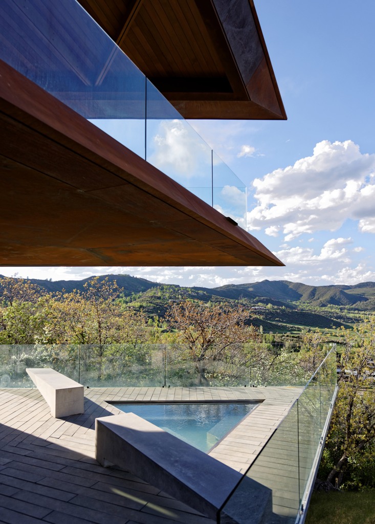 super tight triangular pool There's also a triangular pool with a cool of benches