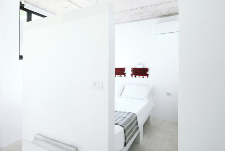 Windows on both sides make the bedroom more spacious and airy