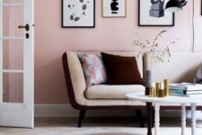 07 rocking a rose quartz statement wall is a chic and refined idea, pastels will never go out of style