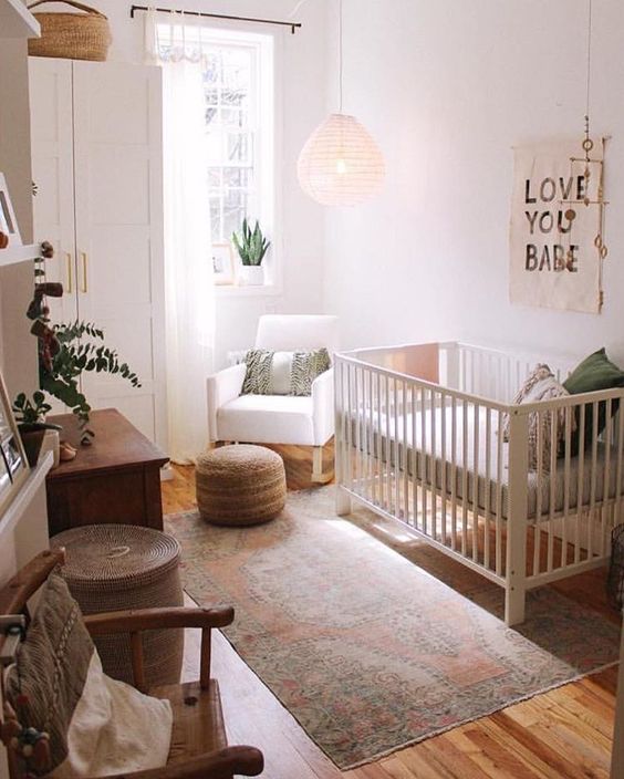 a peaceful and neutral space in light colors spruced up with textures and materials