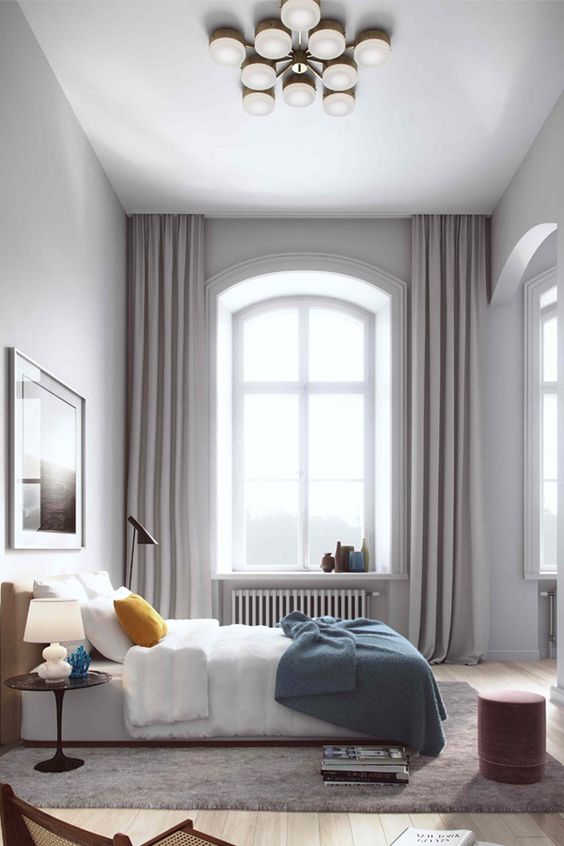 If your curtains are a bit on the floor, it will bring a softer and more vintage look to the space